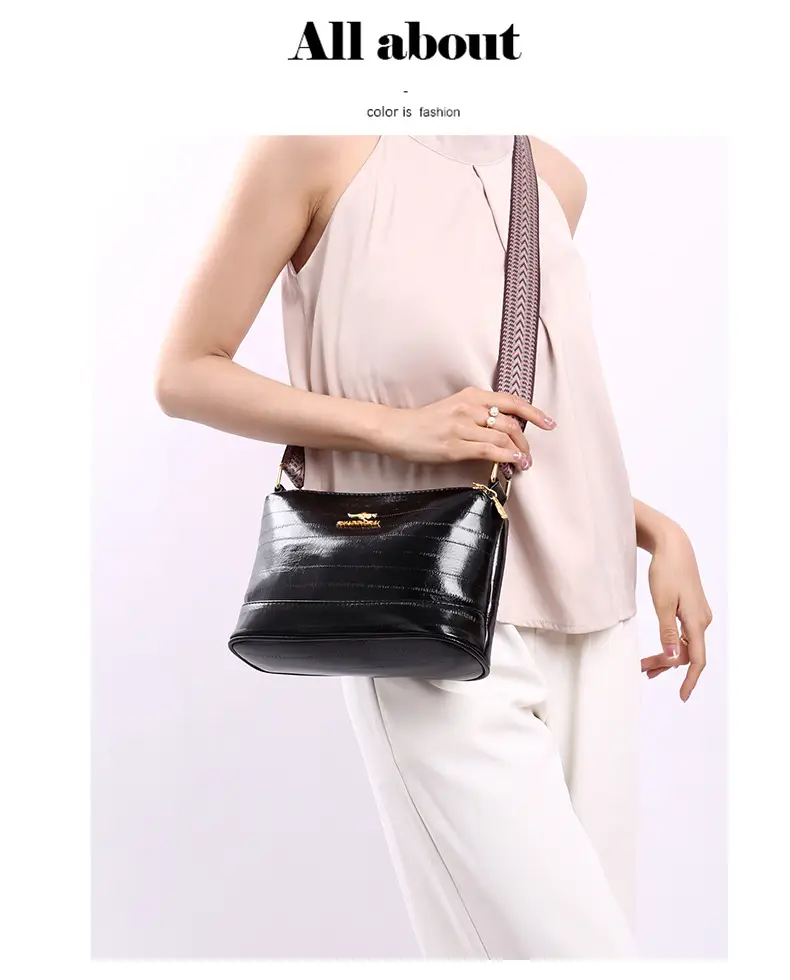 Black Women's Multi-Compartment Shoulder Crossbody Bag — feature 37