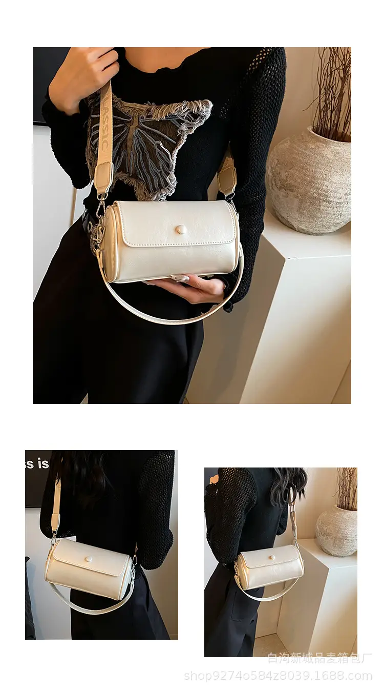 Women French Niche Crossbody Bag Cream Gold 2026 — feature 5
