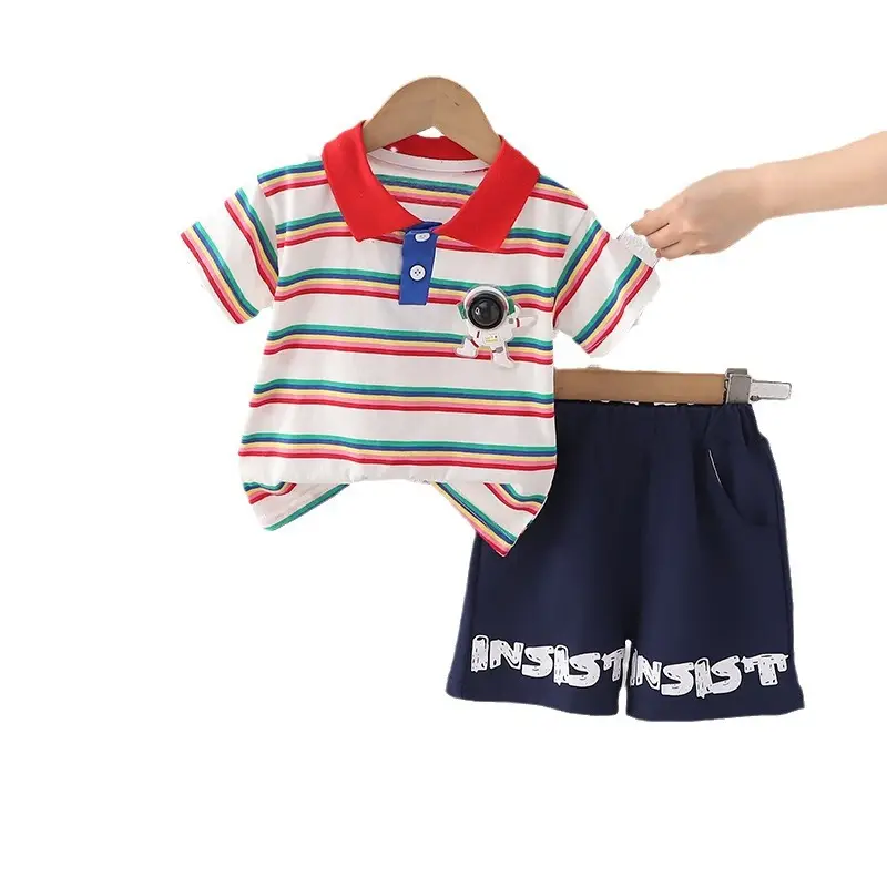 Children's Cotton Polo Shirt & Shorts 2024 Summer Set - Image 5