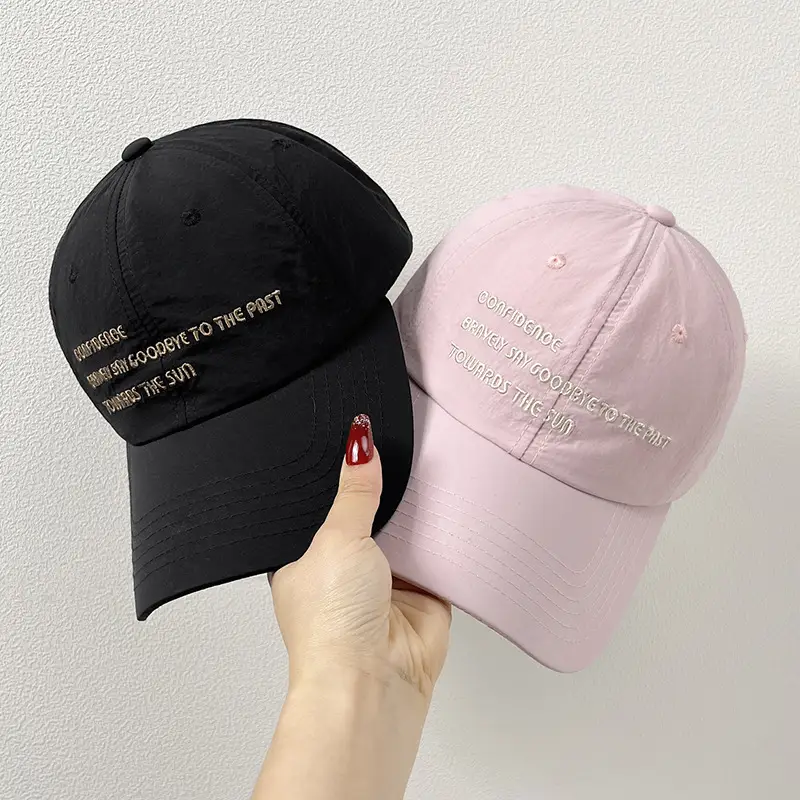 Women Baseball Cap with Sun Shade & Embroidery Black - Image 5