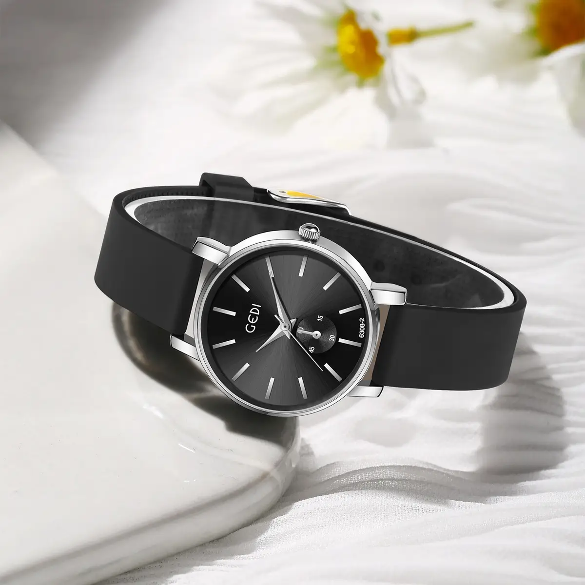 Goldie Couple's Watch Waterproof Silicone Black Analog - Image 8