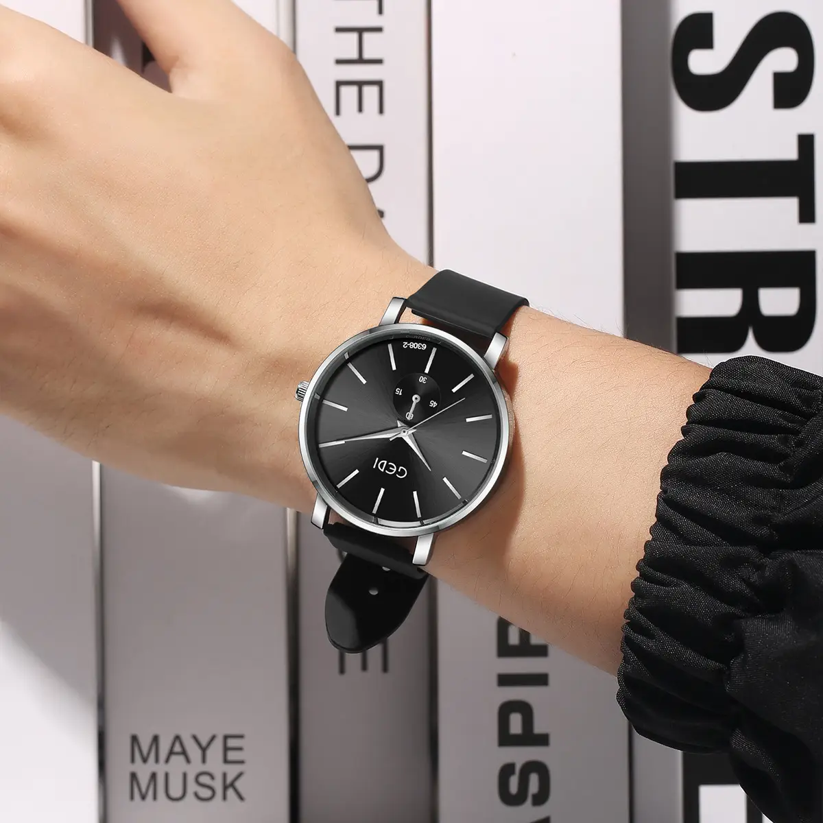 Goldie Couple's Watch Waterproof Silicone Black Analog - Image 11