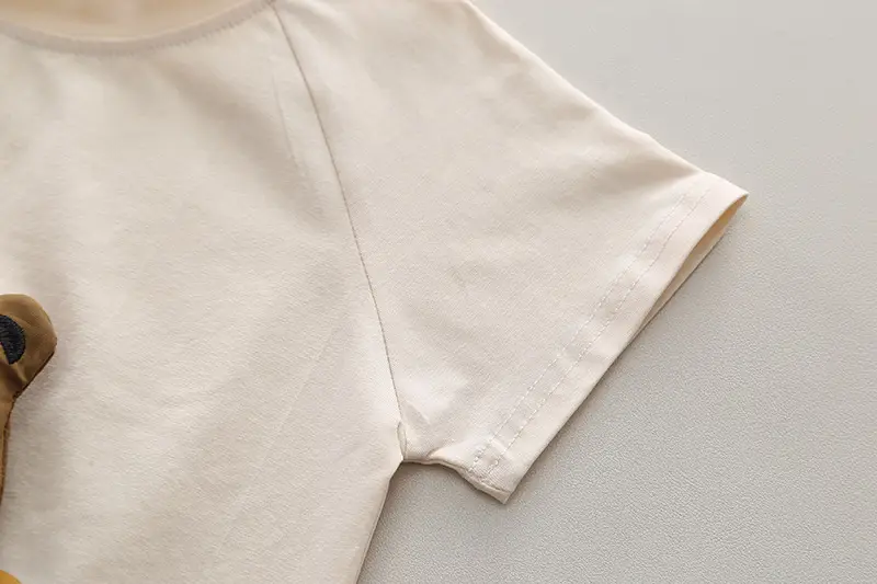 Baby Short Sleeve T-Shirt & Shorts Set Cream Brown 0-5Y — feature 5