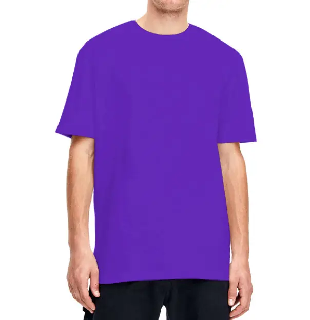 Purple Cotton T-Shirt for Men 160g Cross Border - Image 18