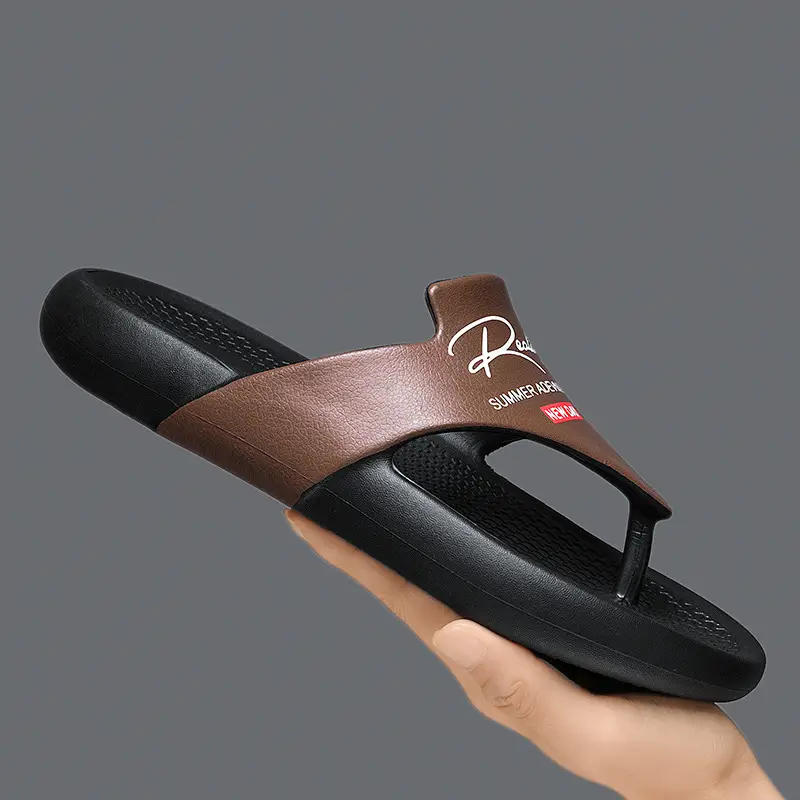 Men's Yellow Black Casual Flip-Flops Thick Sole Summer - Image 3