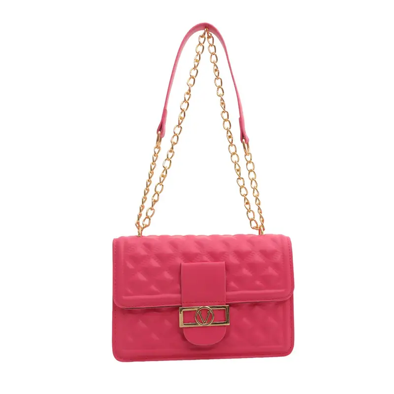 White Rhombic Chain Shoulder Bag for Women - Image 10