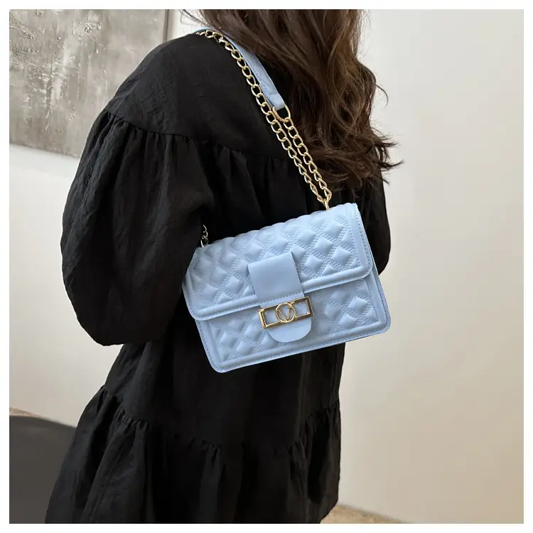 White Rhombic Chain Shoulder Bag for Women — feature 10