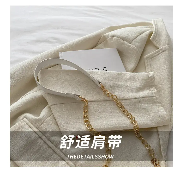 White Rhombic Chain Shoulder Bag for Women — feature 5