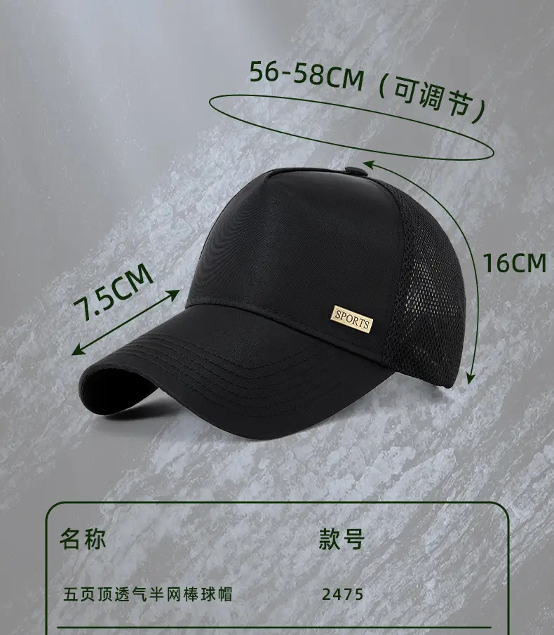 Men's Breathable Anti-splash Baseball Cap Grey — feature 21