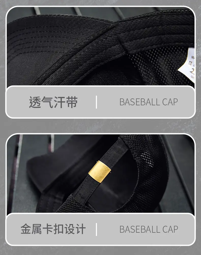 Men's Breathable Anti-splash Baseball Cap Grey — feature 30