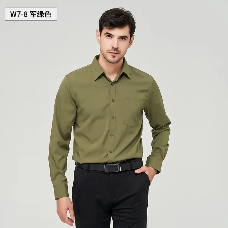 Men's Red Button Down Shirt W712 Fire Red - Image 7