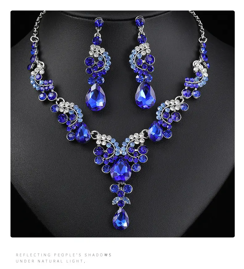Red Multi-Color Bridal Earrings Necklace Set — feature 14
