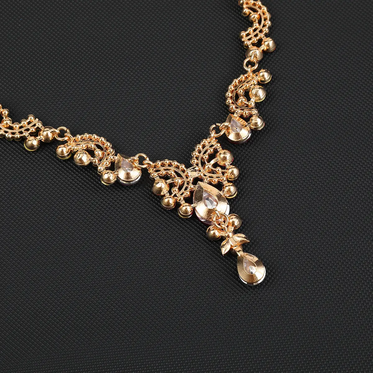 Red Multi-Color Bridal Earrings Necklace Set — feature 23