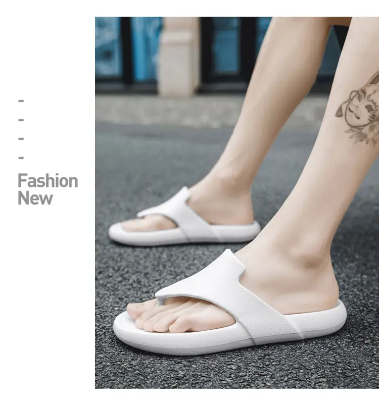 Flip-flops Men's Simple Trendy Slippers Korean Style Casual Summer New Fashionable Outer Wear Thick Bottom Sandwich Men's Slippers — feature 11