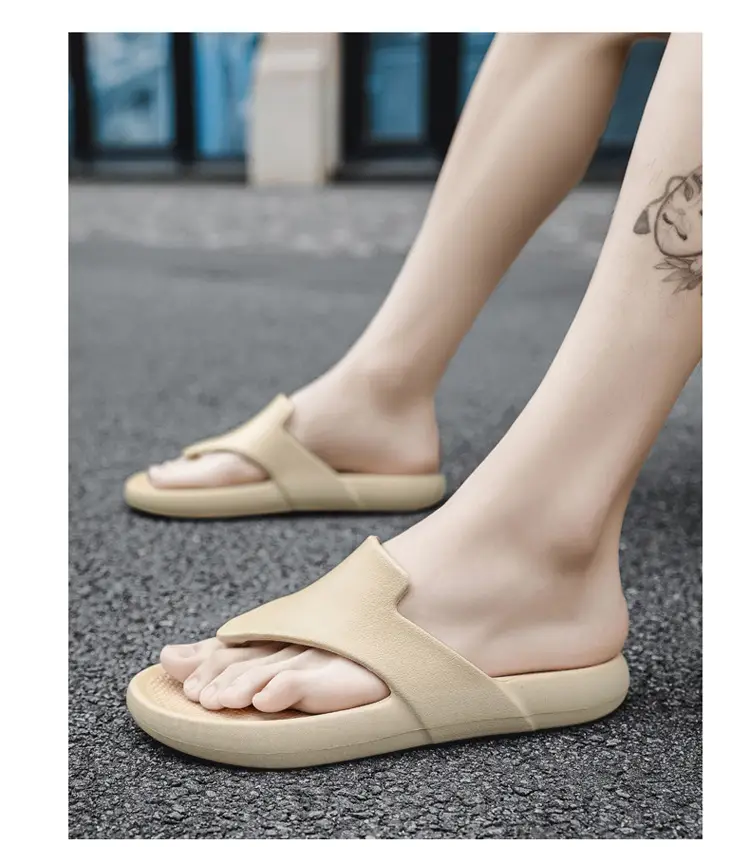 Flip-flops Men's Simple Trendy Slippers Korean Style Casual Summer New Fashionable Outer Wear Thick Bottom Sandwich Men's Slippers — feature 14