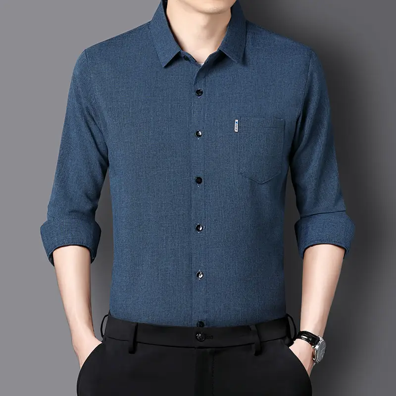 Men Grey Cotton Linen Button Shirt with 3/4 Sleeve - Image 12