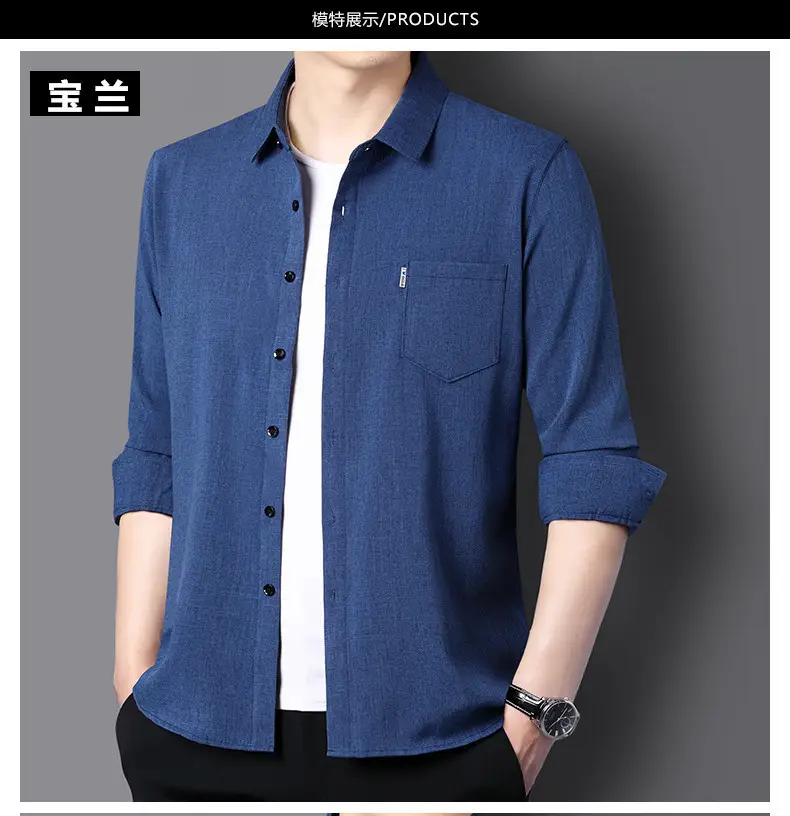Men Grey Cotton Linen Button Shirt with 3/4 Sleeve — feature 13