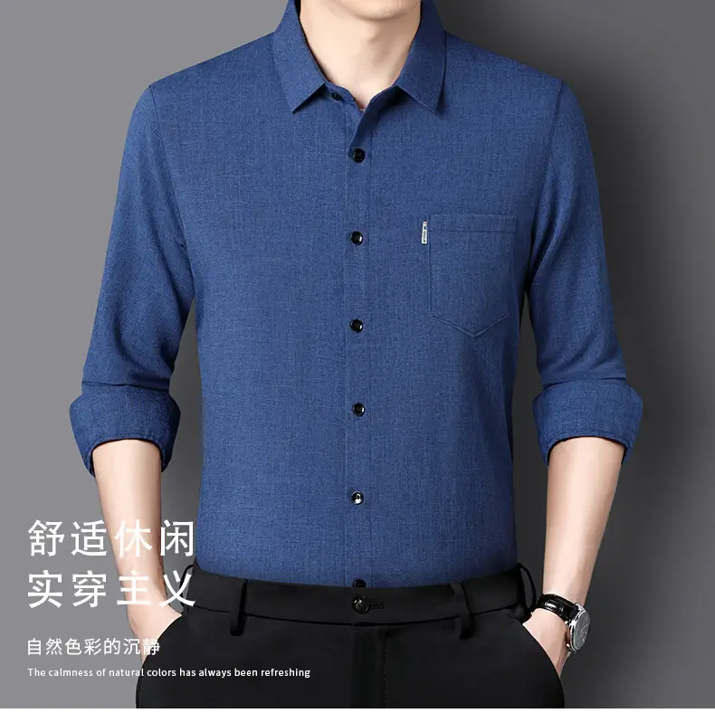 Men Grey Cotton Linen Button Shirt with 3/4 Sleeve — feature 6