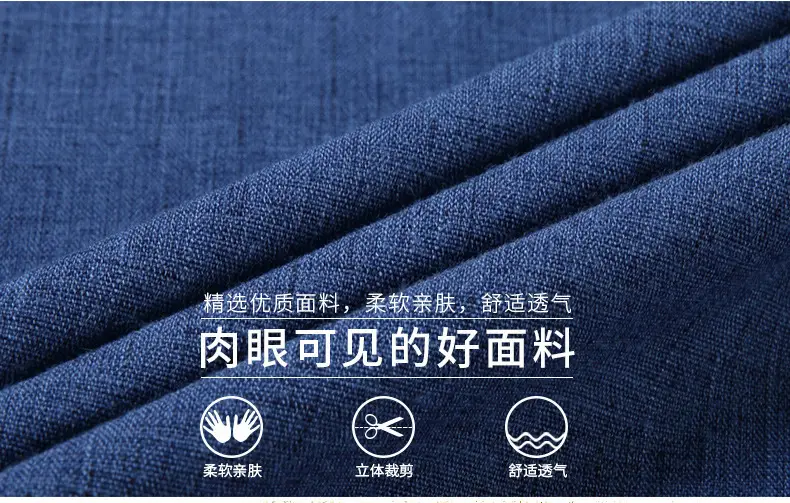 Men Grey Cotton Linen Button Shirt with 3/4 Sleeve — feature 7
