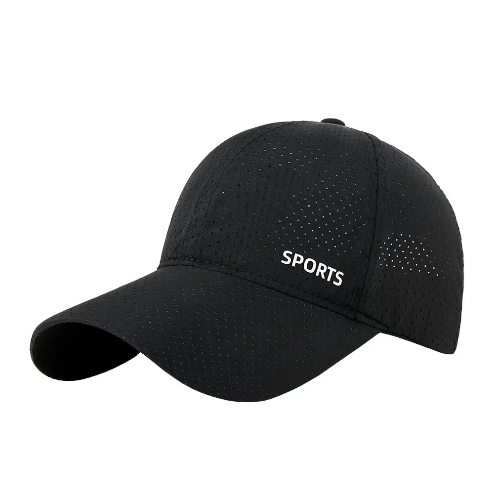 Men Mesh Baseball Cap Black Sports Reflective