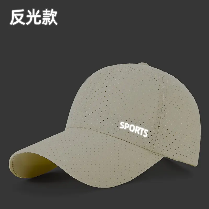 Men Mesh Baseball Cap Black Sports Reflective
