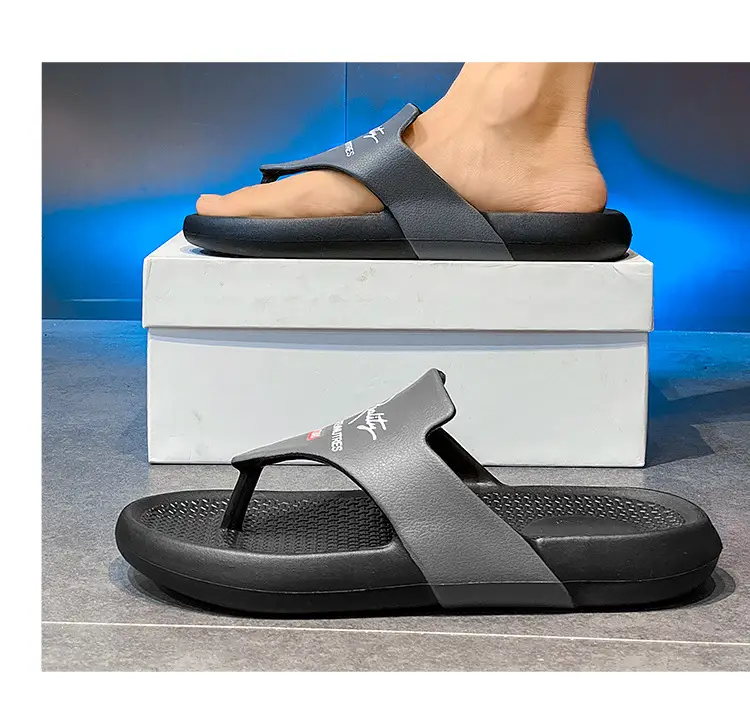 Flip-flops Distinctive Men's Summer New Slippers Men's Thick-soled Beach Sandals Fashionable Wear-resistant Clip Outer Wear Men's Slippers — feature 15