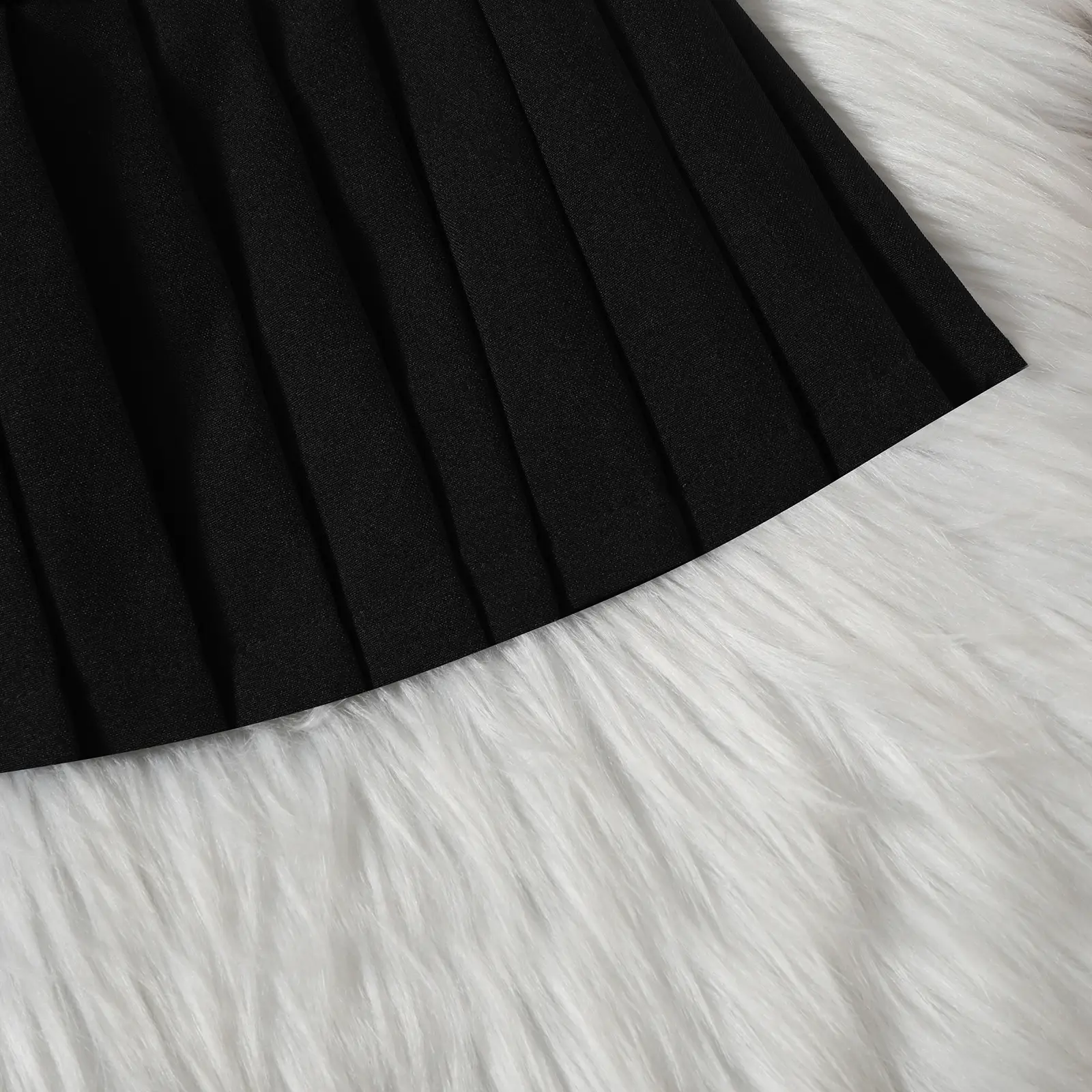 Black Sleeveless Vest Vest with Buckle Belt for Girls — feature 11