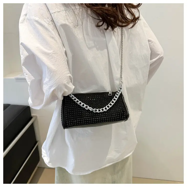Women's Rhinestone Crossbody Bag Black 2024 Spring Summer — feature 17