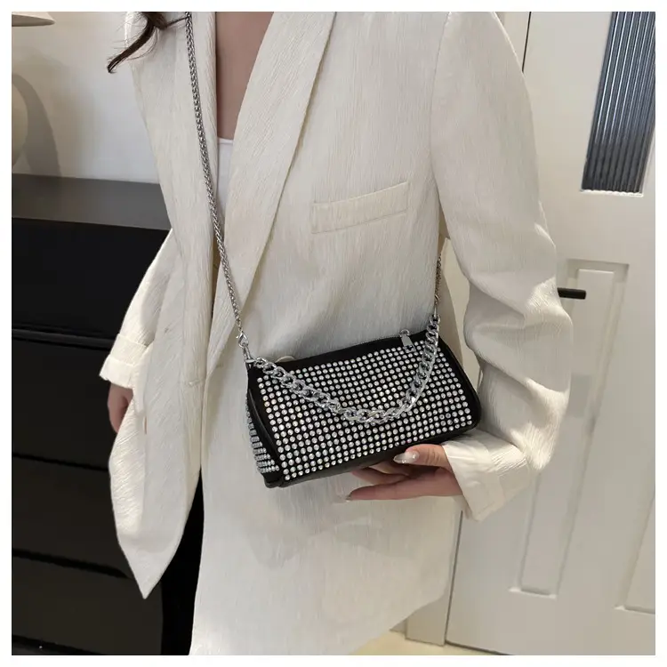 Women's Rhinestone Crossbody Bag Black 2024 Spring Summer — feature 19