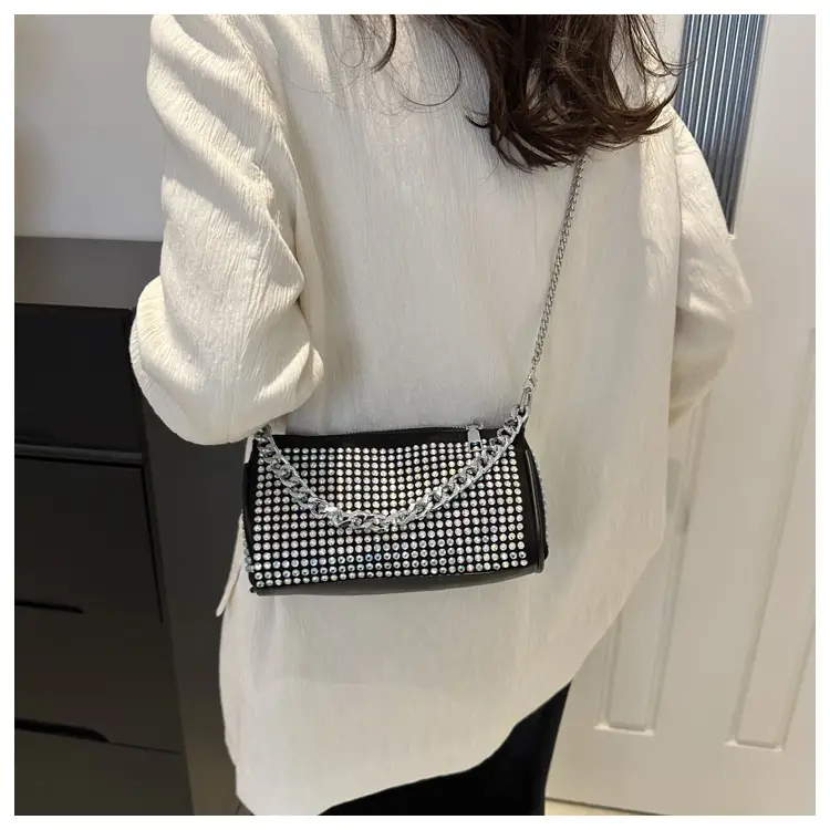 Women's Rhinestone Crossbody Bag Black 2024 Spring Summer — feature 22