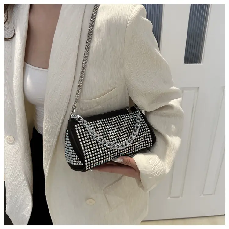 Women's Rhinestone Crossbody Bag Black 2024 Spring Summer — feature 23