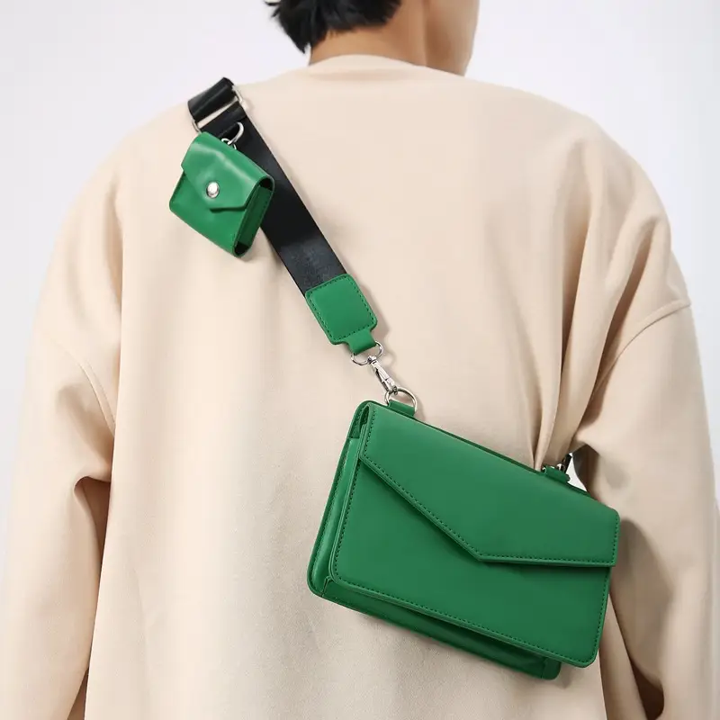 Neutrally White Square Shoulder Messenger Bag for Men Women