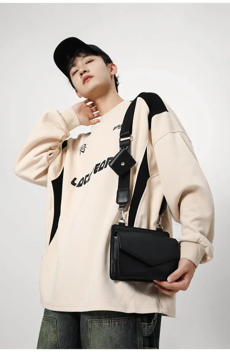 Neutrally White Square Shoulder Messenger Bag for Men Women — feature 17