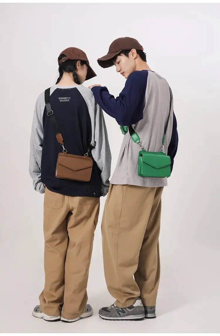 Neutrally White Square Shoulder Messenger Bag for Men Women — feature 21
