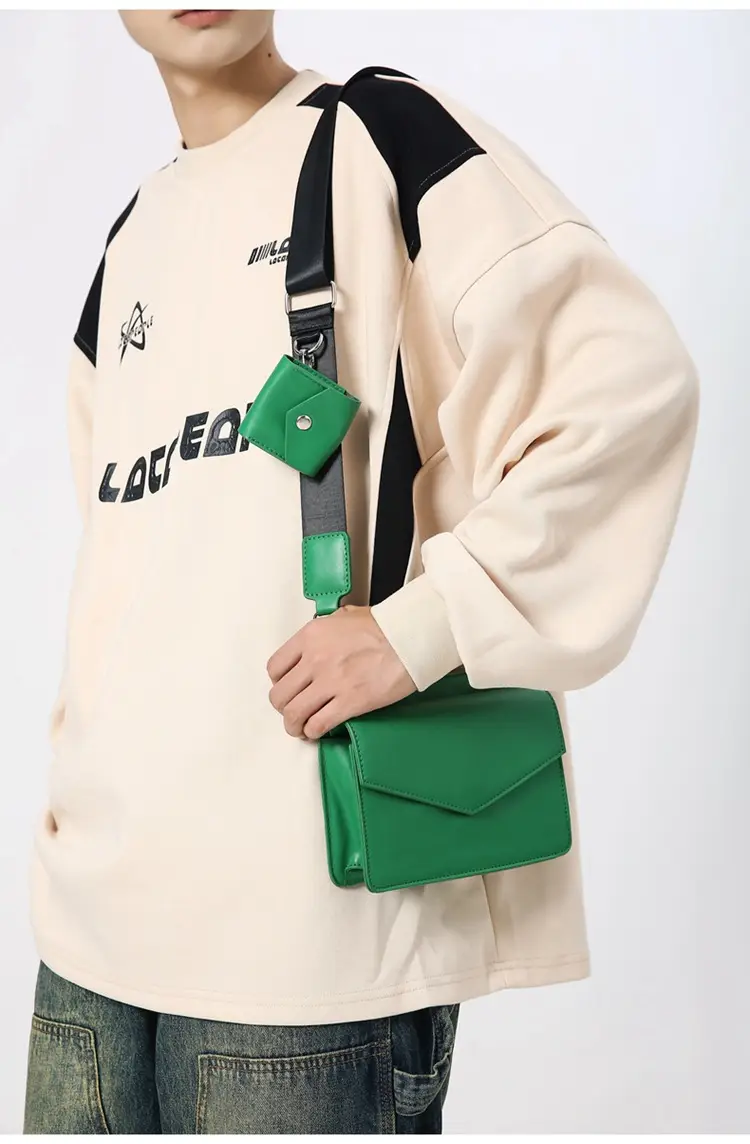 Neutrally White Square Shoulder Messenger Bag for Men Women — feature 23