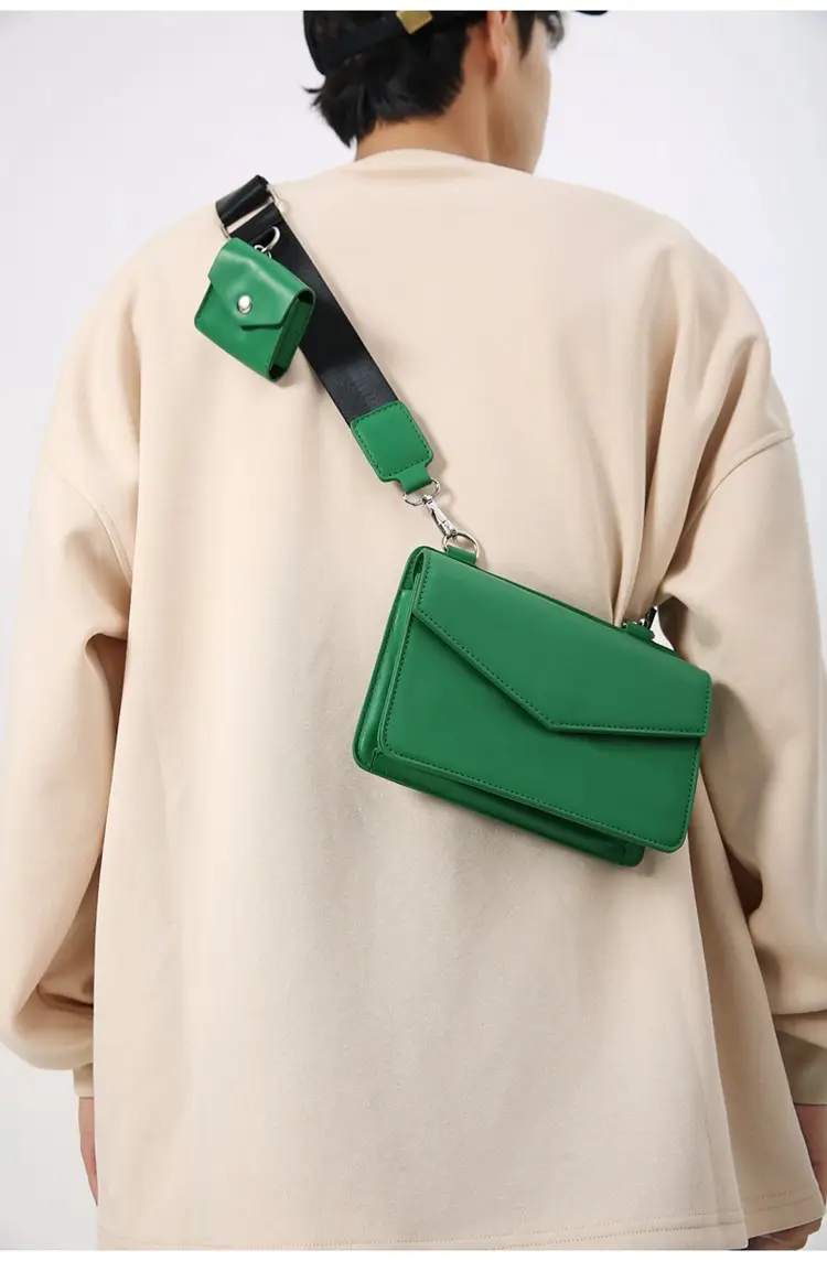 Neutrally White Square Shoulder Messenger Bag for Men Women — feature 24