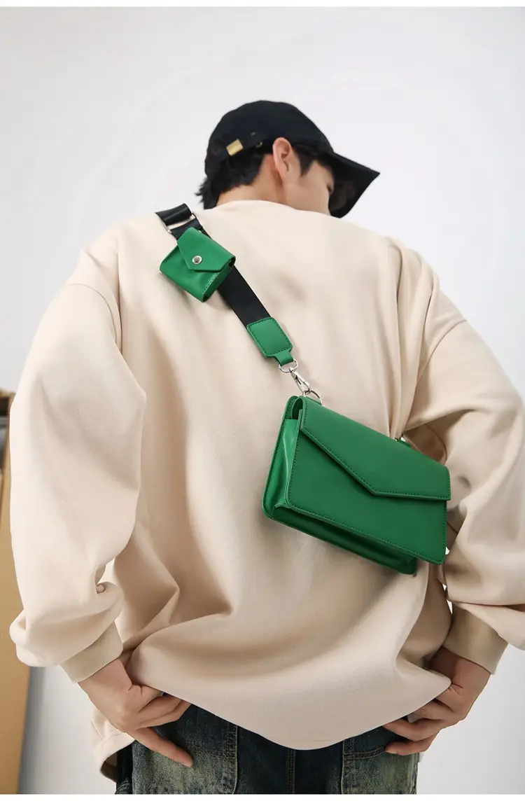 Neutrally White Square Shoulder Messenger Bag for Men Women — feature 25
