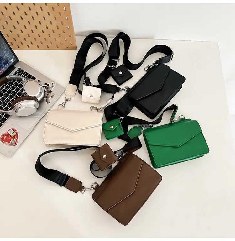 Neutrally White Square Shoulder Messenger Bag for Men Women — feature 26