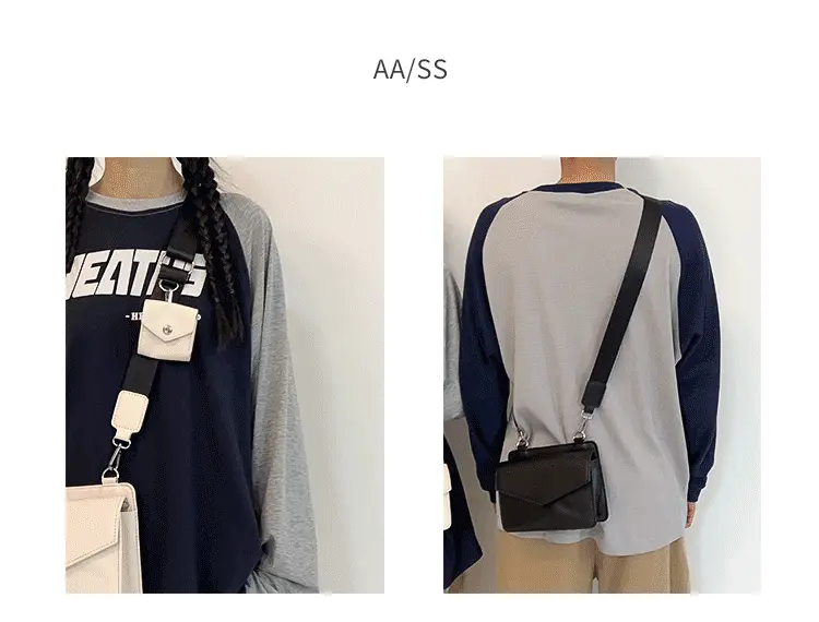 Neutrally White Square Shoulder Messenger Bag for Men Women — feature 3