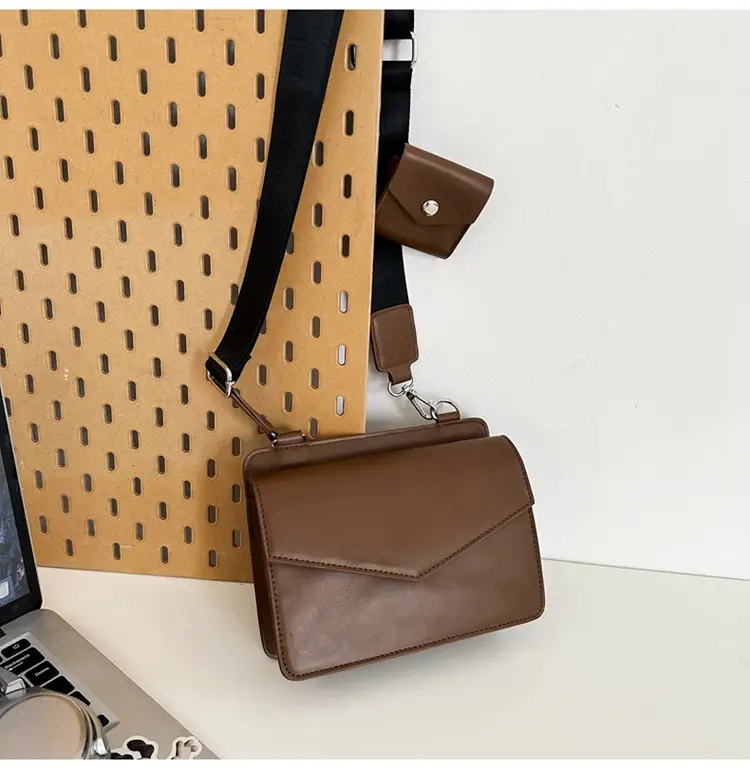 Neutrally White Square Shoulder Messenger Bag for Men Women — feature 31