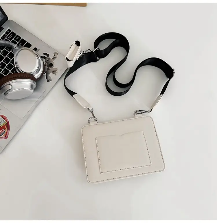 Neutrally White Square Shoulder Messenger Bag for Men Women — feature 35