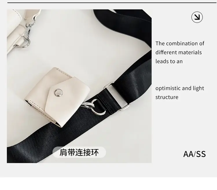 Neutrally White Square Shoulder Messenger Bag for Men Women — feature 39