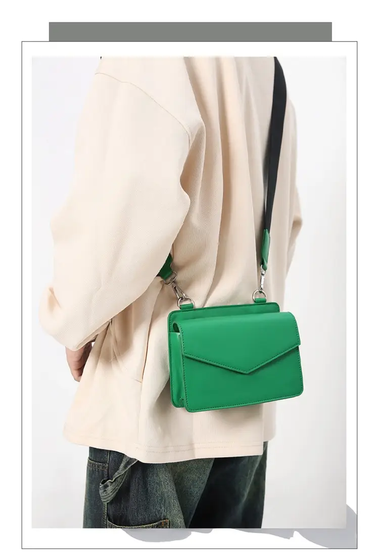 Neutrally White Square Shoulder Messenger Bag for Men Women — feature 6