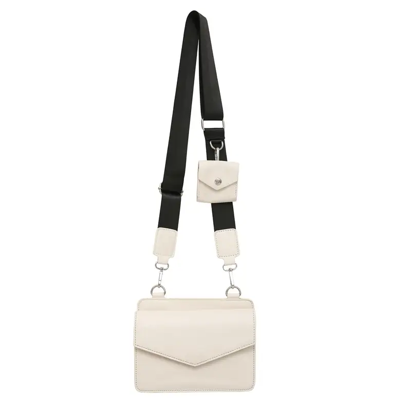 Neutrally White Square Shoulder Messenger Bag for Men Women