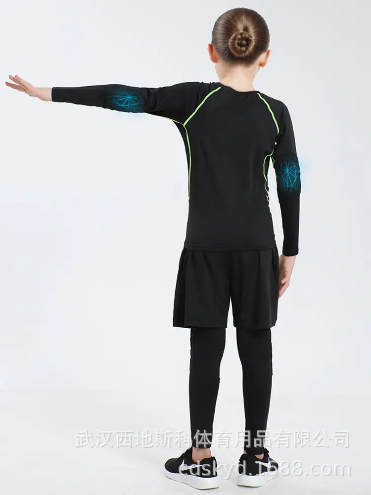 Girls Black Long Sleeve Tights with Elastic Waistband - Image 5