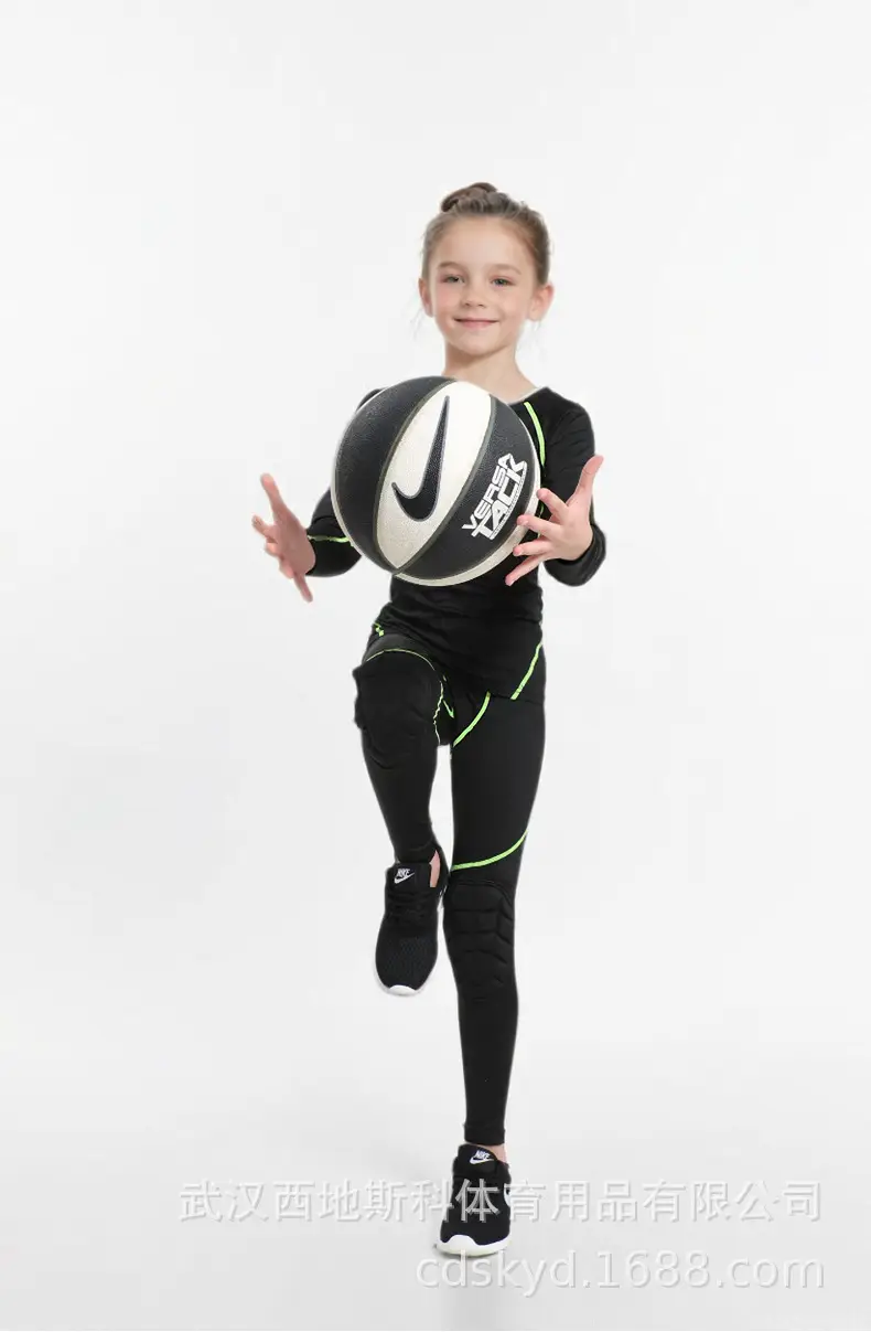 Girls Black Long Sleeve Tights with Elastic Waistband — feature 13