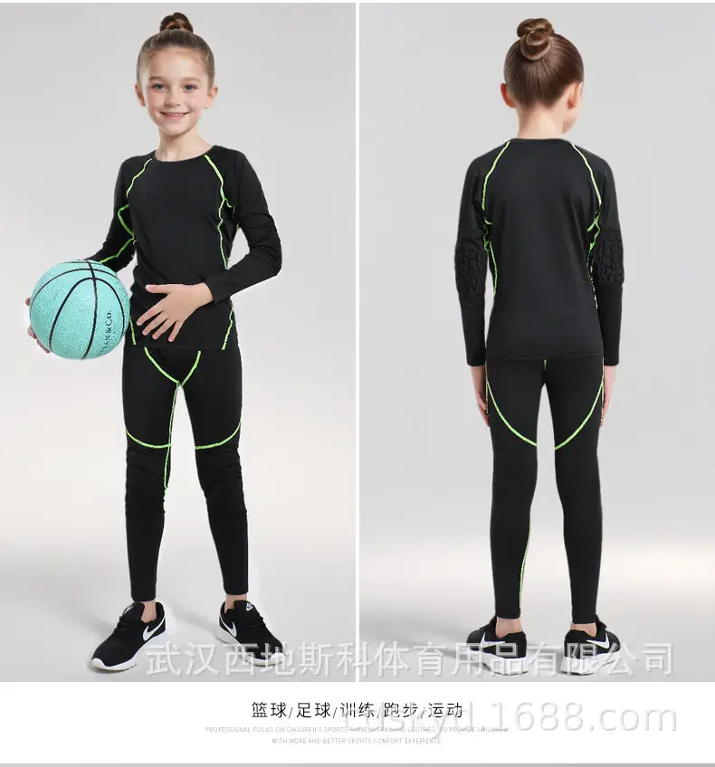 Girls Black Long Sleeve Tights with Elastic Waistband — feature 14
