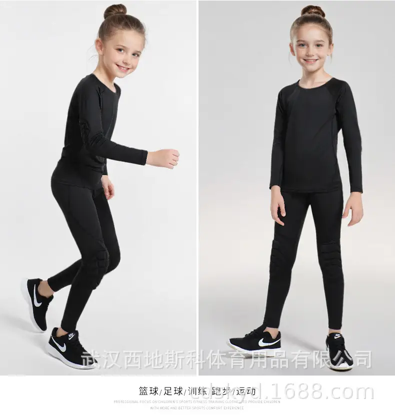 Girls Black Long Sleeve Tights with Elastic Waistband — feature 16