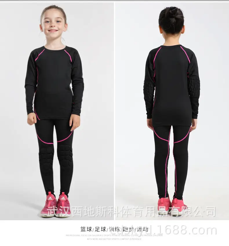 Girls Black Long Sleeve Tights with Elastic Waistband — feature 18