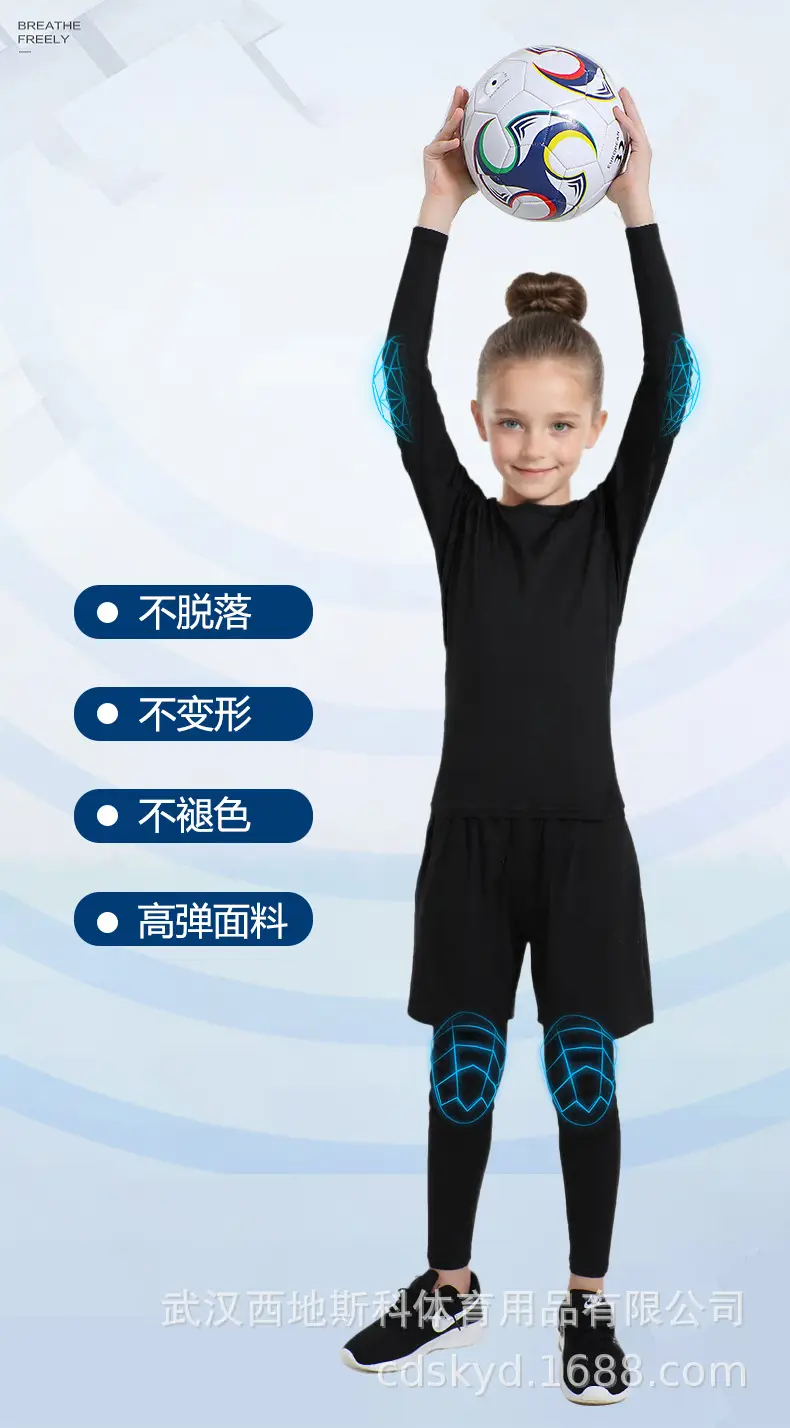 Girls Black Long Sleeve Tights with Elastic Waistband — feature 8